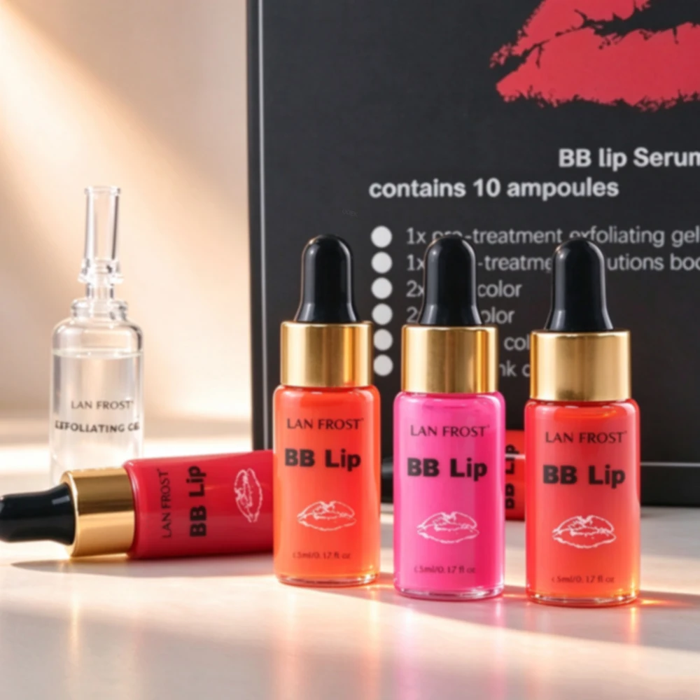 5ml BB Lips Ampoule Serum Starter Set Semi-Permanent BB Lip Gloss Tinted Pigment Lasting Moisturizing For Lip Care Treatment