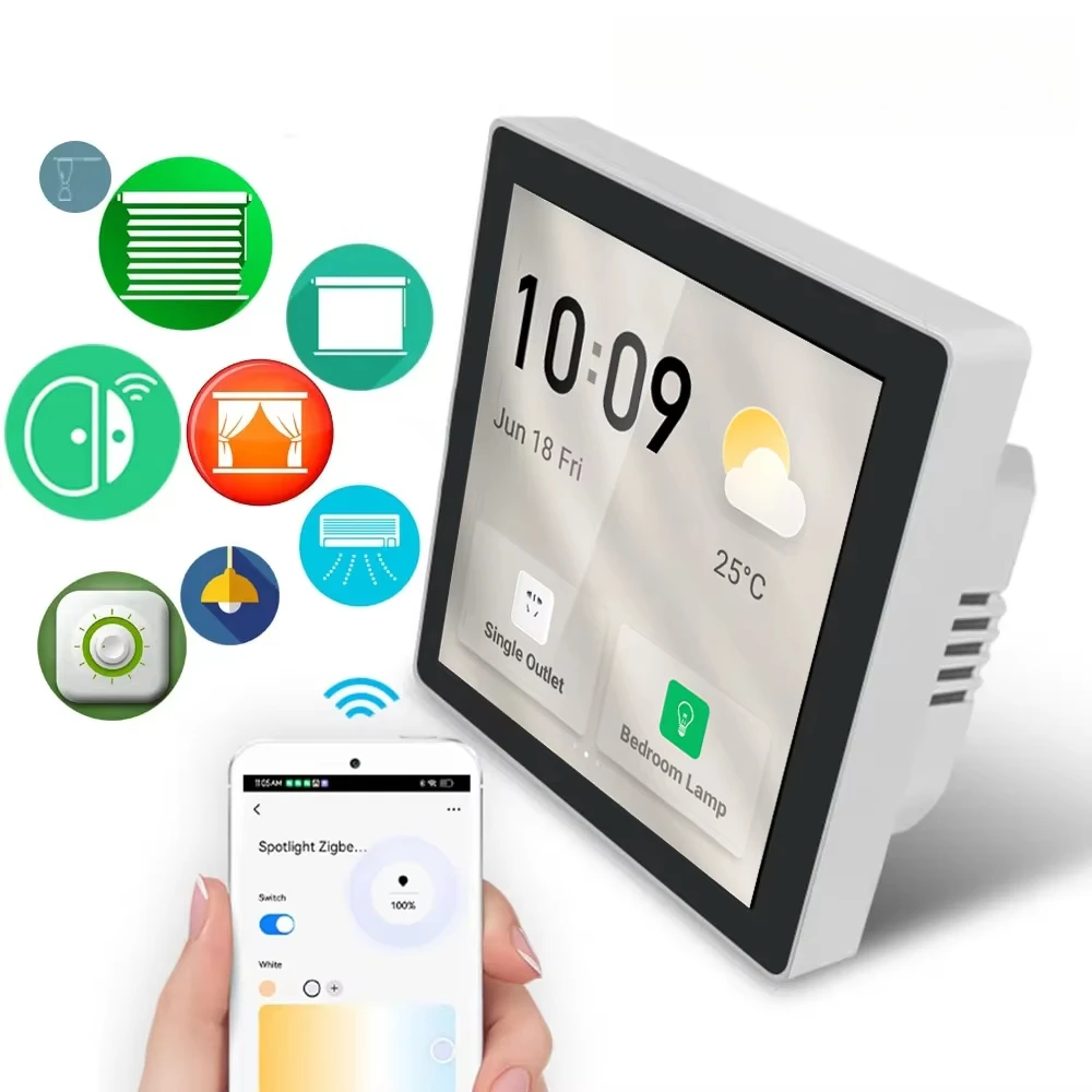 2 Inch  Screen Bar Central Control Android System Wireless WiFi Smart Zigbee Gateway Multi Functional Touch Panel