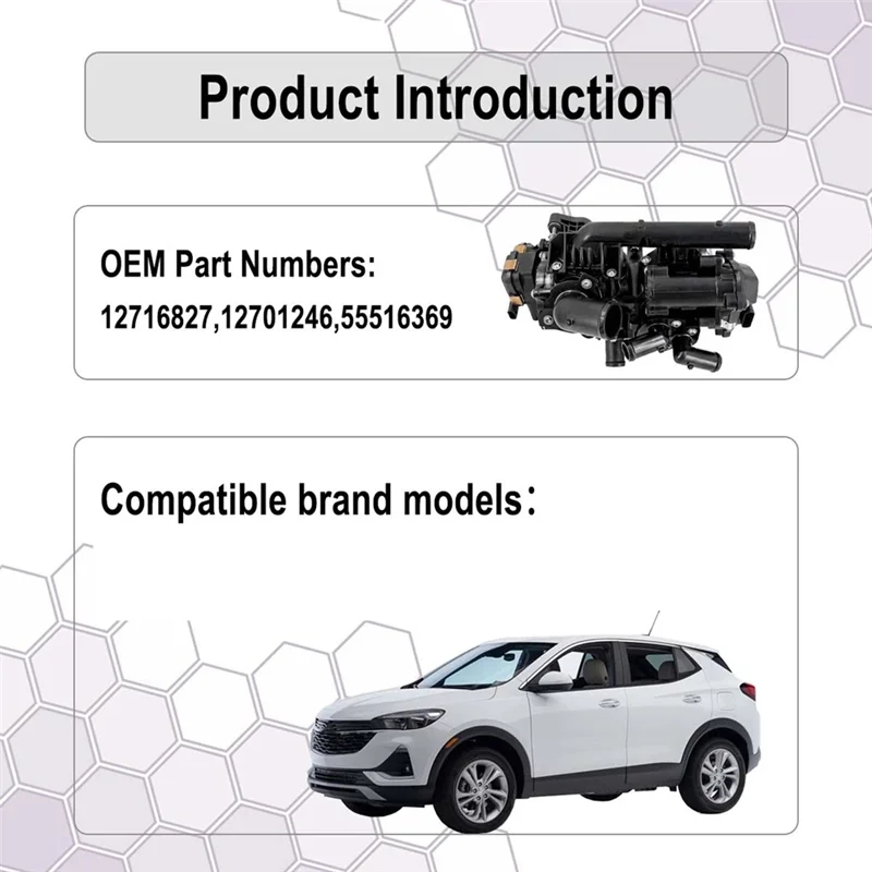 ل تريل بليزر بويك إنكور GX 1.3L 2020-2024 محرك المبرد صمام التحكم في التدفق الجمعية 12716827 #3