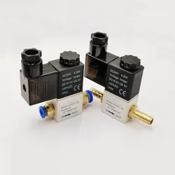 12V 24V 220V Pneumatic Electric Solenoid Valve 2 Position 2 Port Normally Closed Air Magnetic Valve 6mm 8mm Hose Barb Connection