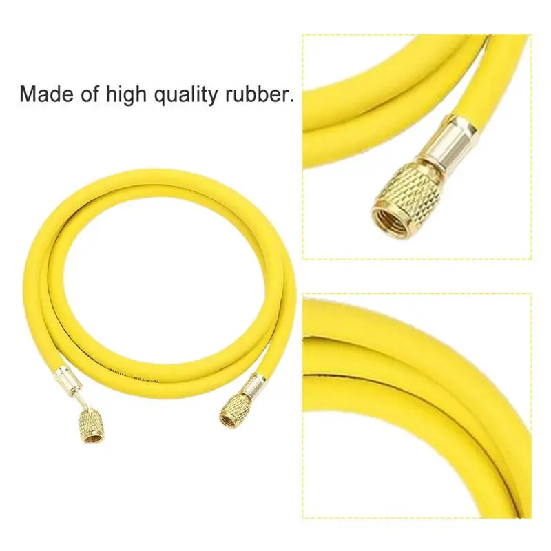 60 Inches Car Auto A/C Refrigeration System Hose R410 Automobile Air Conditioner Refrigerant Charging Tube 3000PSI