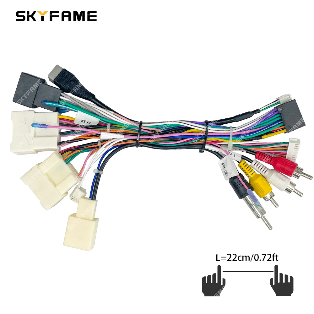 محول تسخير أسلاك SKYFAME للسيارة ، صندوق Canbus ، جهاز فك التشفير ، راديو أندرويد ، كابل طاقة لتويوتا كامري هيلوكس ، 16Pin