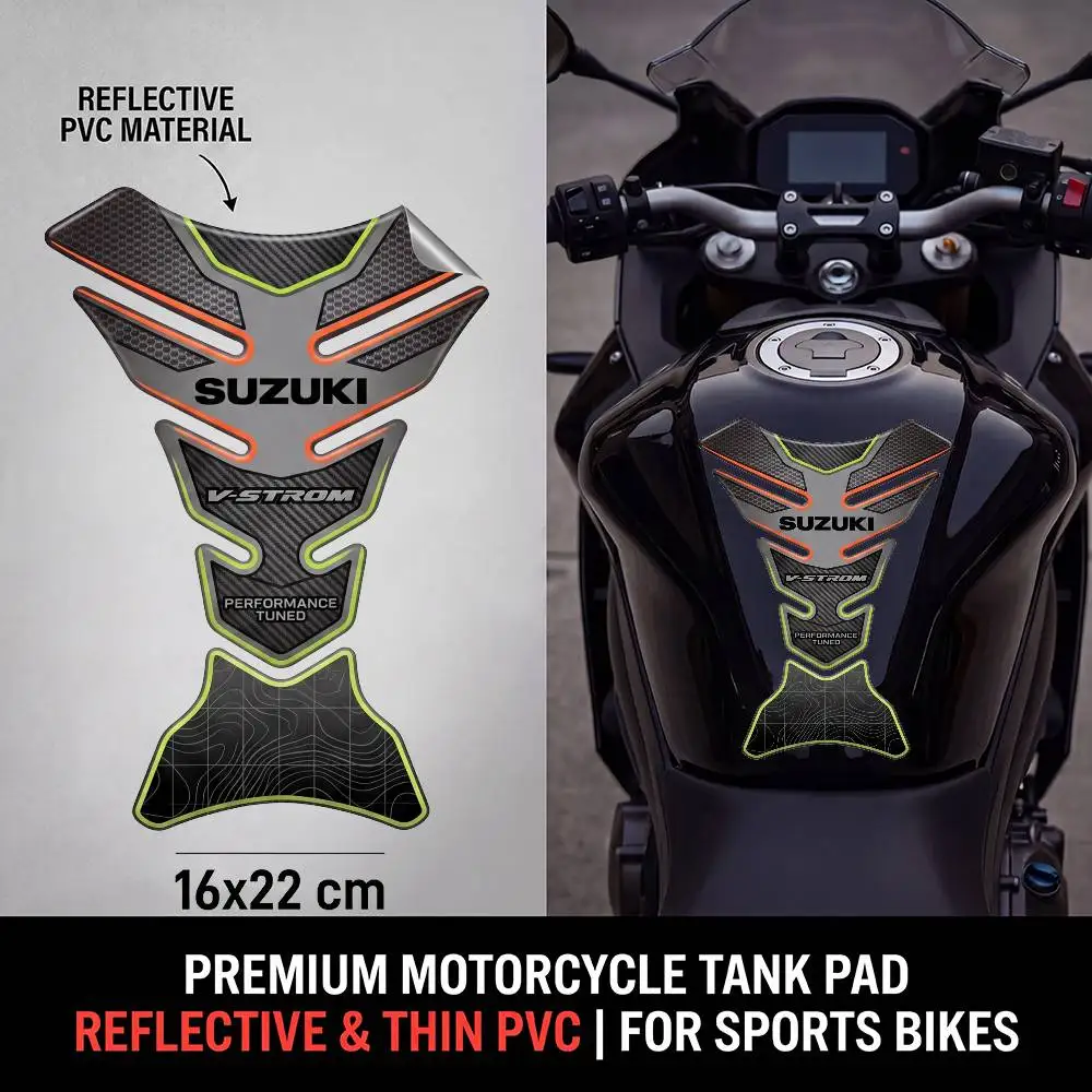 

FOR SUZUKI Motorcycle PVC Tank Pad Tank Cap Protector Racing Sticker Universal