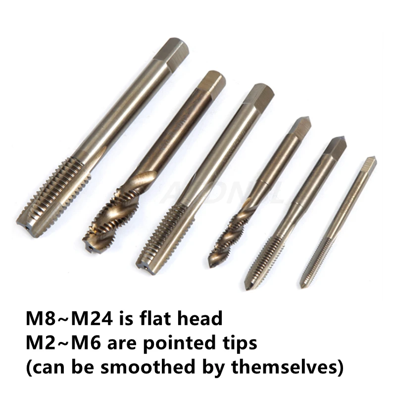 HSS M35 Tapping CO Tap Spiral Straight Groove CNC Tool Thread Machine Tap M2 M2.5 M3 M4 M5 M6 M8 M10 M12 M14 M16 M18 M20 M22 M24