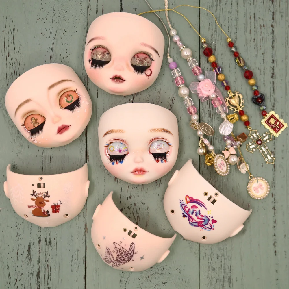 ICY DBS OOAK Blyth lalka ręcznie malowana płyta czołowa z wkrętami tylnej płyty usta rzeźbione 1/6 BJD dziewczyna Anime