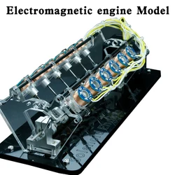 Modèle de Moteur Électromagnétique V8 4/12 Cylindre, Électro-Aimant, Conversion Électrique et Magnétique, Physique Fuchsia, DIY