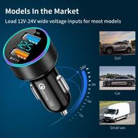 Dual USB Car Charger LCD Display 12-24V Cigarette Socket Lighter Fast Charger Power Auto USB Adapter Upgraded