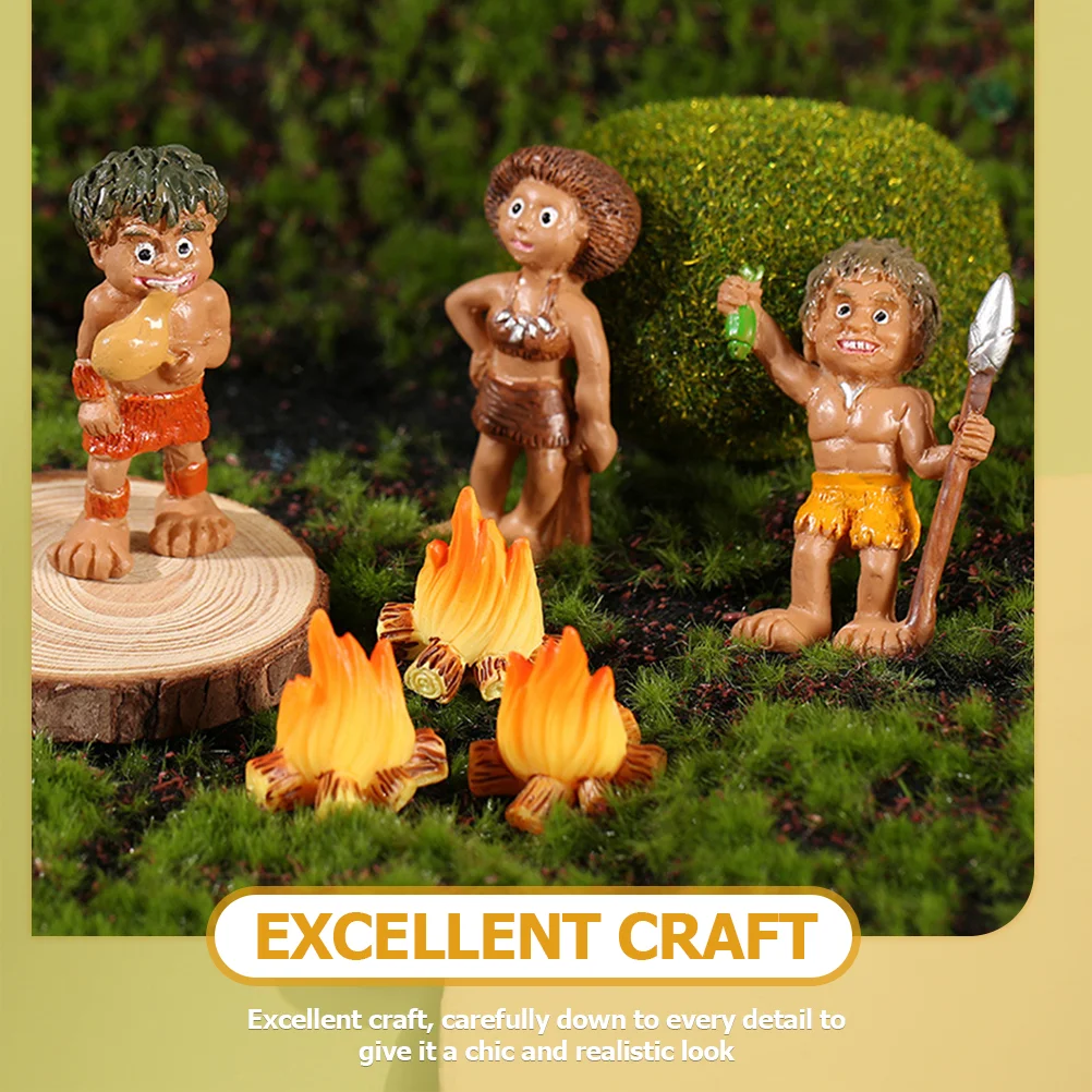 10 Pcs Fake Fire Decoration Ornaments Indoor Fireplace Micro Campfire Model House Plants