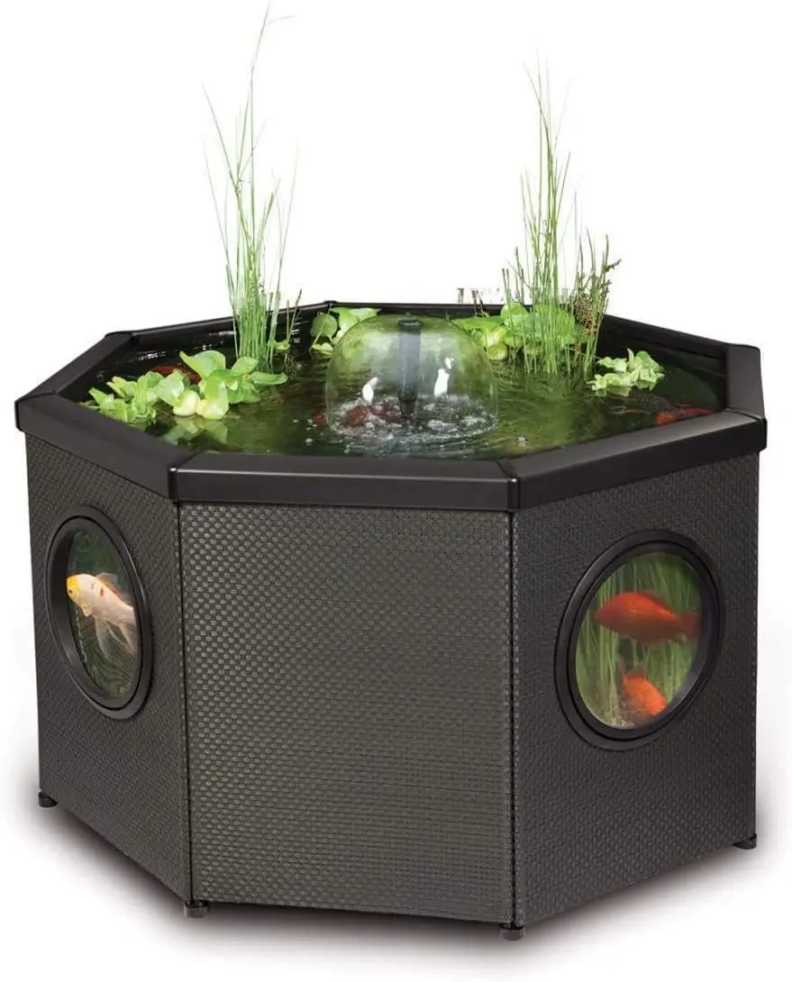 Complete Raised Window Pond Kit - Octagon, Water Feature Pool, Includes Inpond 5 in 1 300 Pond & Water Pump with UV Clarifier