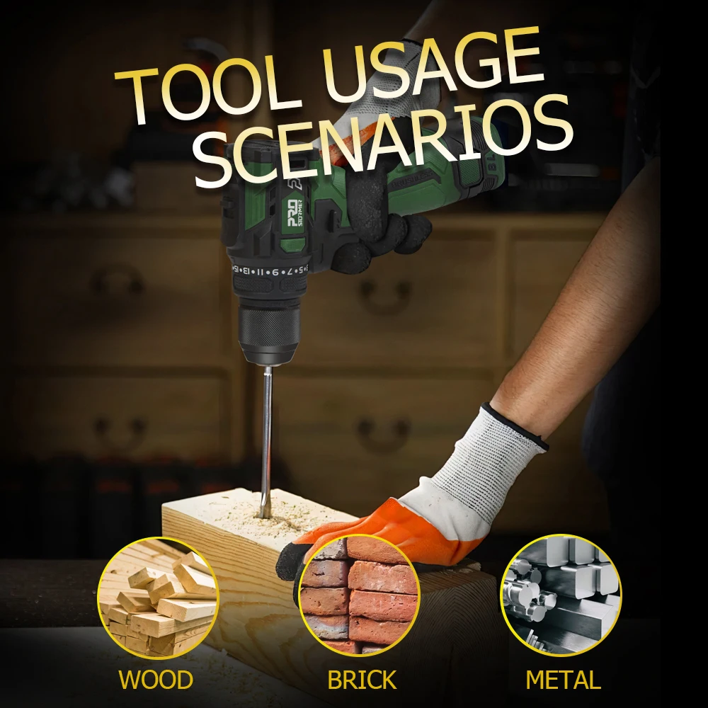 Imagem -04 - Prostormer-broca Elétrica sem Escova Perfurador sem Fio Mini Chave de Fenda Bateria Li-ion Broca Elétrica 17v 55nm Pcs
