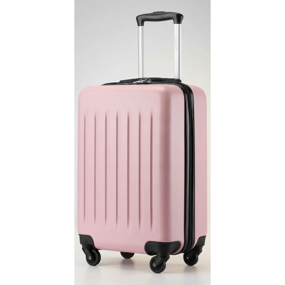 20-Inch Lightweight Hardside Carry-On Suitcase with Spinner Wheels, Pink Rolling Cabin Luggage for Air Travel (1-3 Days)