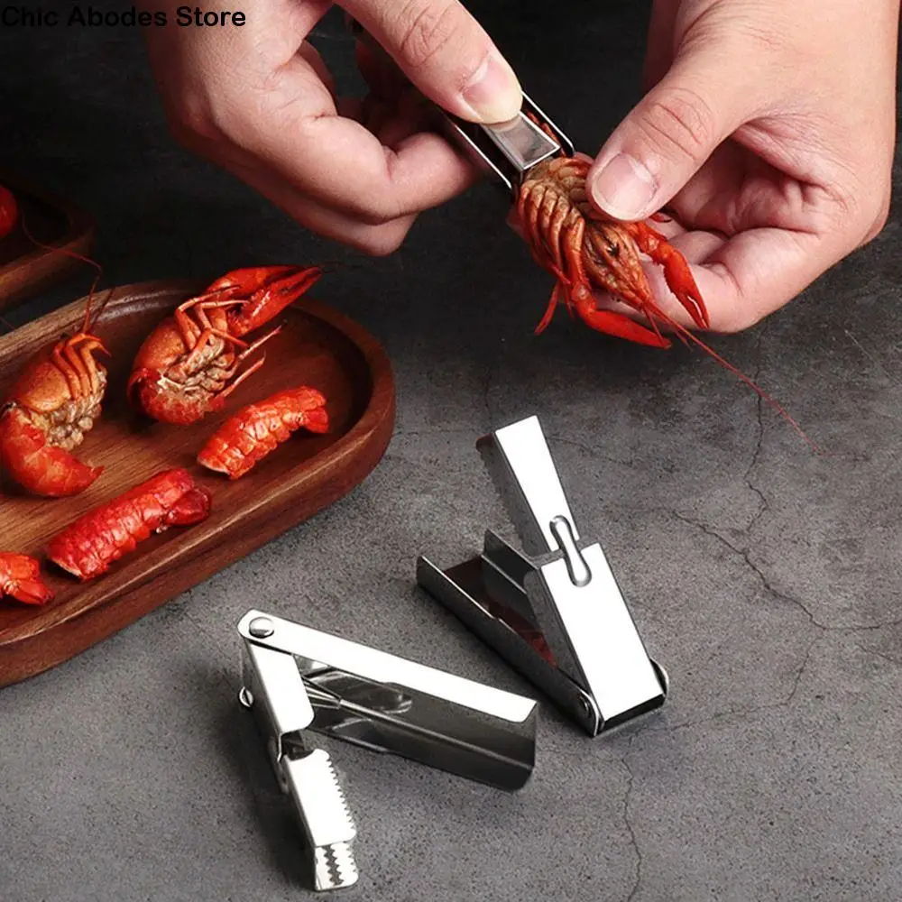 

5Pcs Stainless Steel Crawfish Peeler Tool Easily Peeling Shrimp Tails Manual Crayfish Shelling Device Non Slip Comfortable Grip