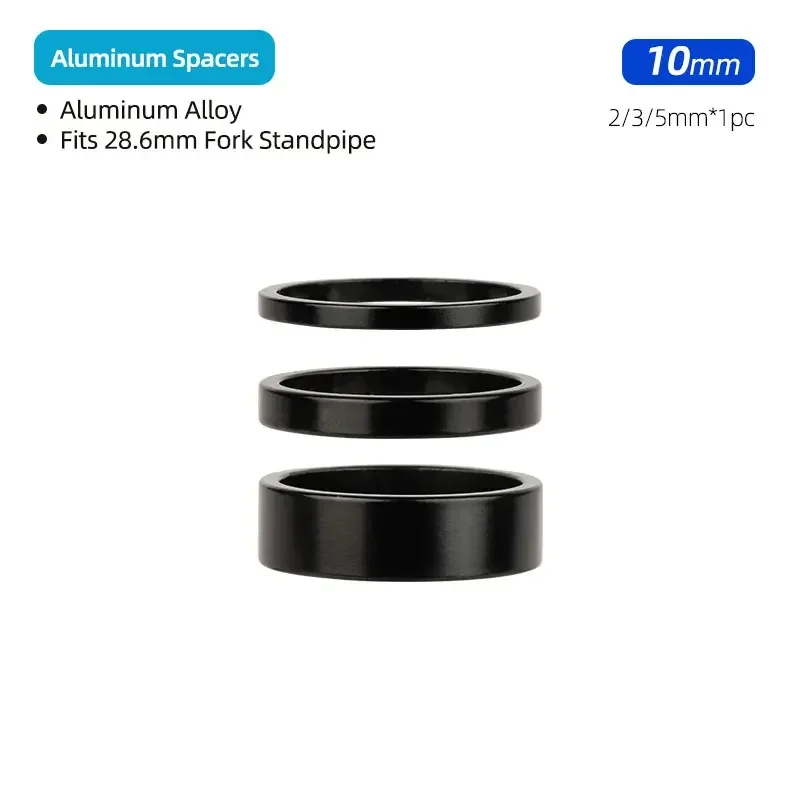 Aluminium-Abstandshalter 1-1/8 Zoll 28,6 mm Fahrrad-Vorderradgabel Standrohr Headset Vorbau Legierung Unterlegscheibe Multi-Size-Höhenlenker Rise-up-Einstellung