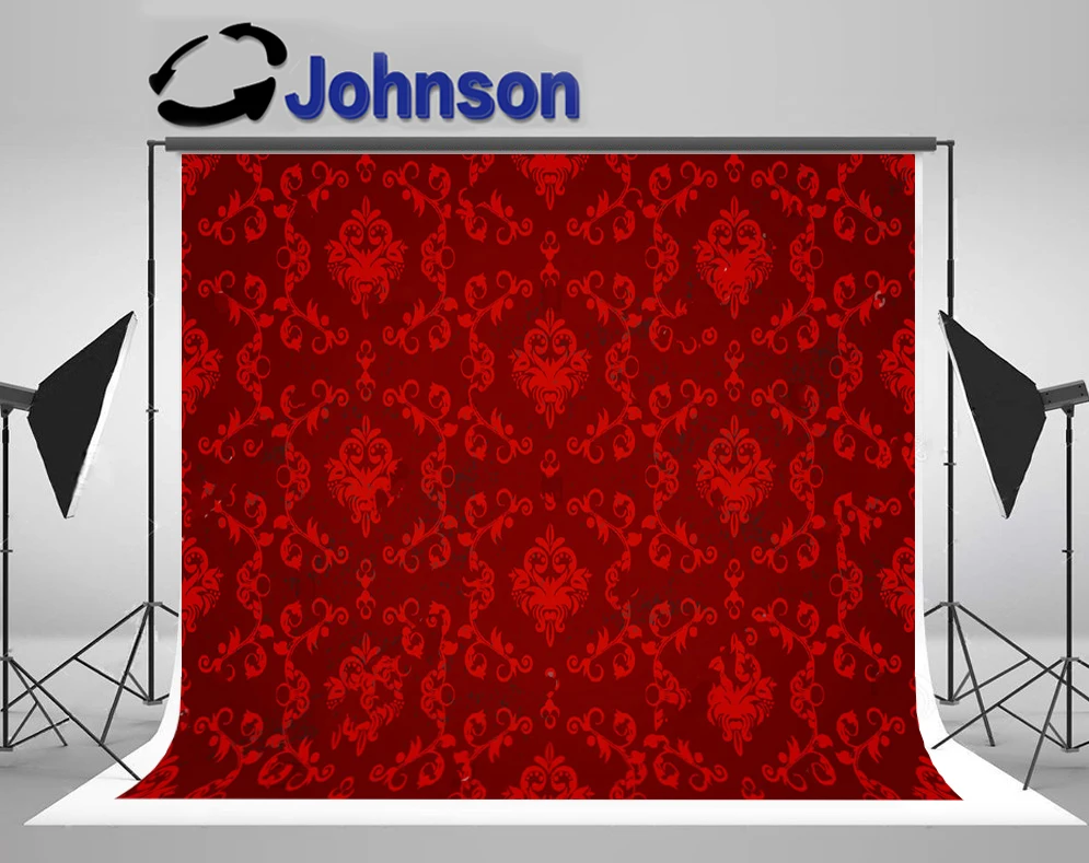 

JOHNSON Seamless Red Damask backdrop High quality Computer print wall backgrounds