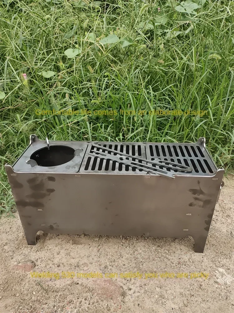 

HHHYY Портативная плита для приготовления чая для барбекю, семейные кубики из углеродного баранины из нержавеющей стали, жареные на шампуре