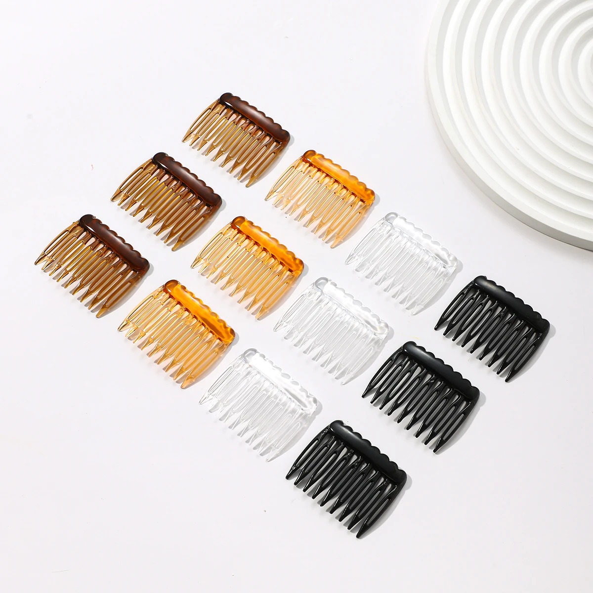 12 PCS 11 Teeth French Twisted Hair Comb - Simple  Stylish Hair Accessory  Women  Girls