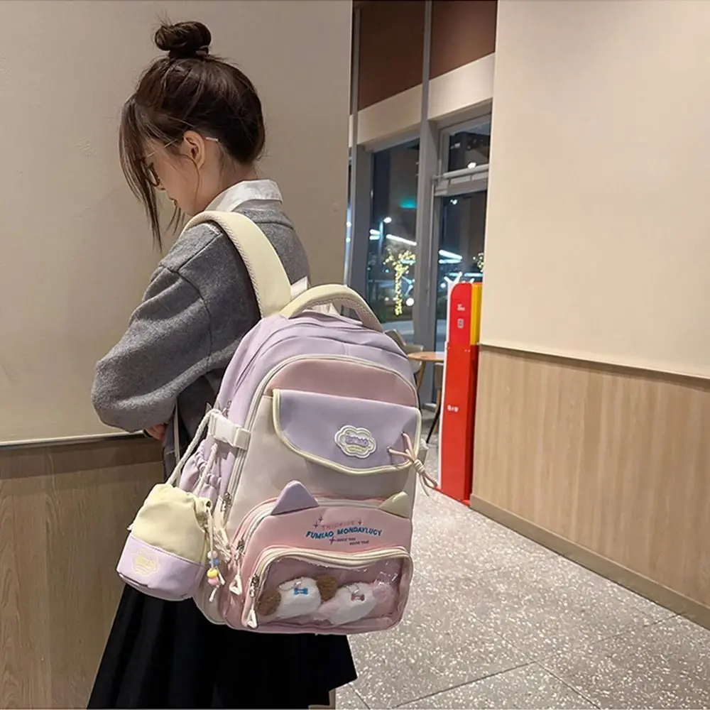 Japanese Style Students School Bags Waterproof Cute Lolita Itabag Multi Pocket Zipper Closure Computer Backpack Daily Use