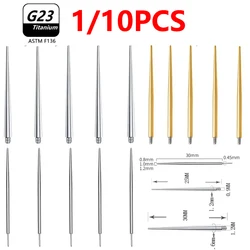 1/10PCS G23 Titanium Puncture Needle Guide Belly Lip Ear Eyebrow Tools Insertion Pin Taper Piercing Stretching Tool Accessory