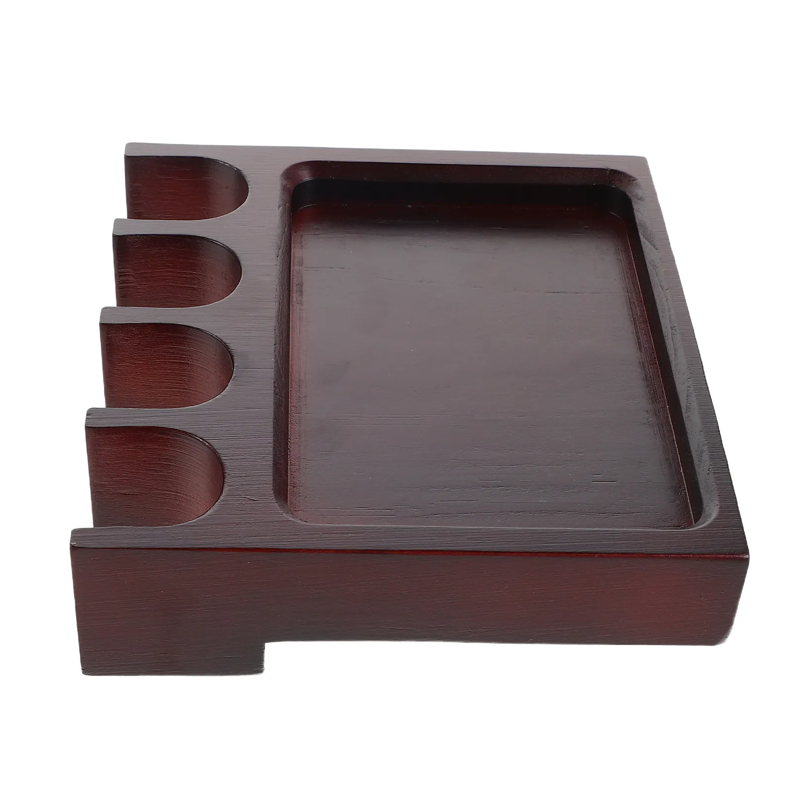 

Tabletop Billiard Cue Rack 4-Hole Non-Slip Wooden Holder for Pool Sticks Secure Weighted Base Ideal for Bar and Club Use