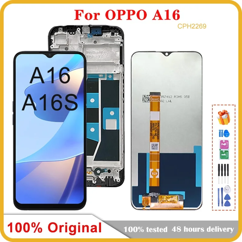 

6.52"Original For Oppo A16 LCD Display CPH2269 Touch Screen Digitizer Assembly Replacement For A16S CPH2271 Display Repair Parts