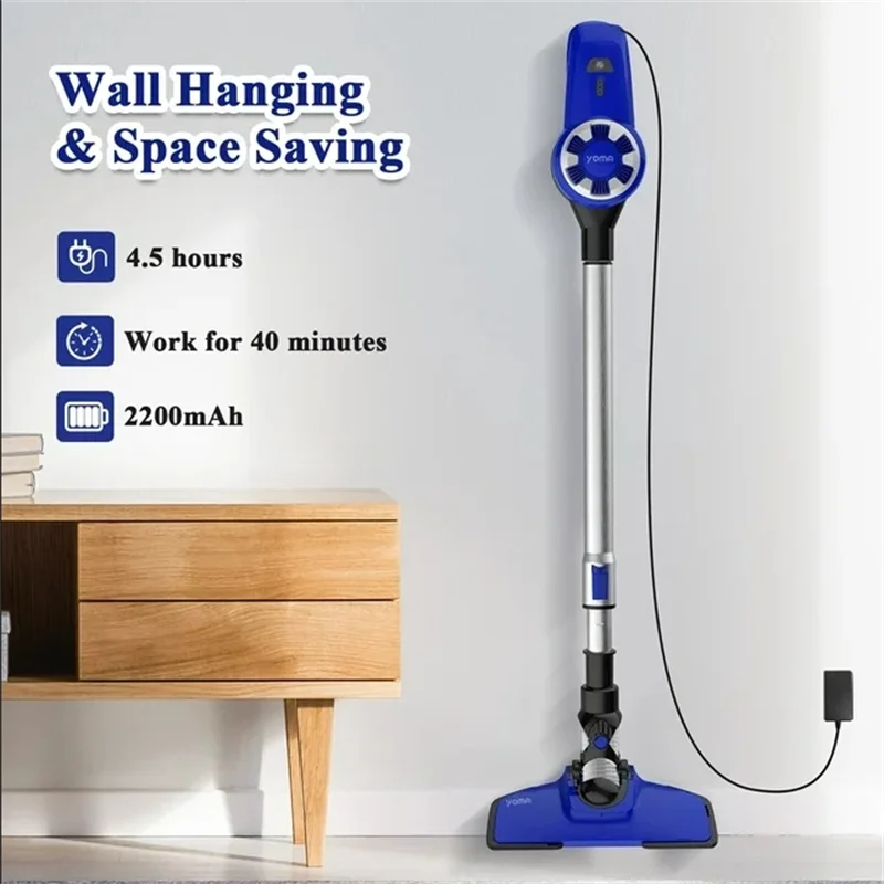 Yoma N3 Ultra-Light Cordless Vacuum 17KPA Up to 40 Mins Runtime 6-in-1 Stick Vacuum Cleaner for Carpet Hard Floor Pet Hair, Blue