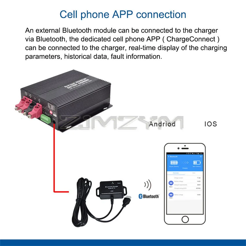 12V 30A Lithium Battery Charger Booster Support Bluetooth App DC to DC Charger Lead Acid Automatic Smart Battery Chargers