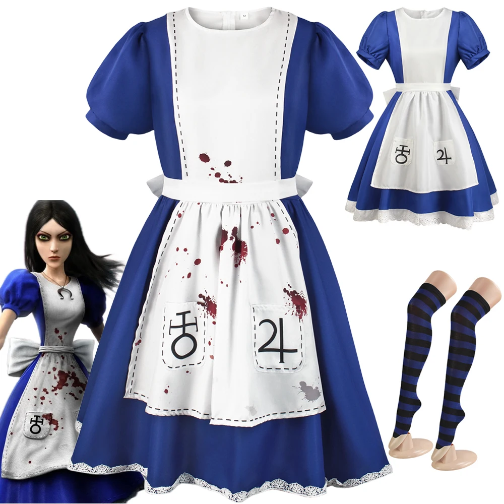 Game Alice Crazy Returns Role Playing Costume Maid Dress JK Uniform Adult Women Halloween Carnival Party Performance Dress