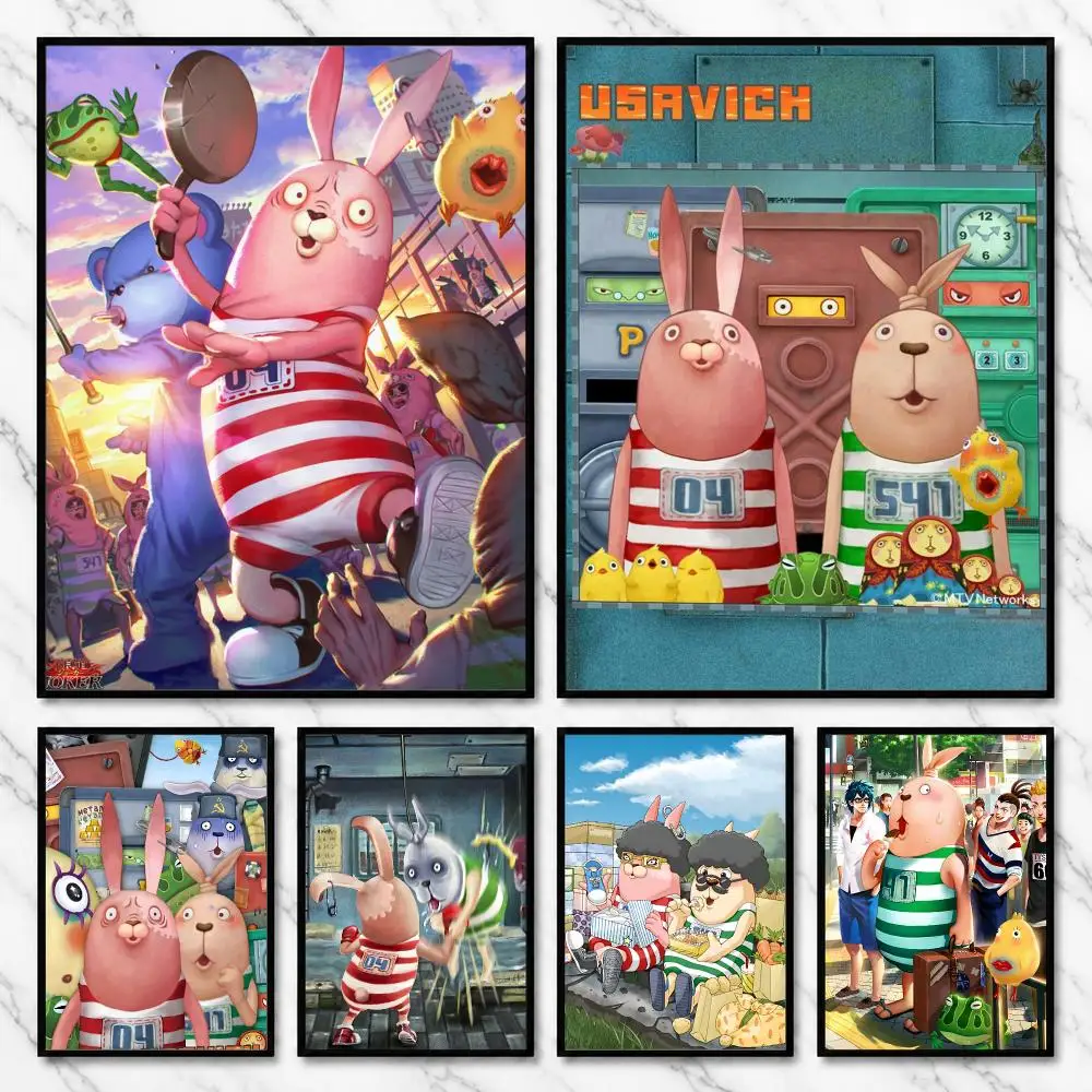 Usavich Russian Prison Comedy Absurd Cartoon Slapstick Poster Self-Adhesive Unframed Fashion Wall Prints for Office & Home Decor