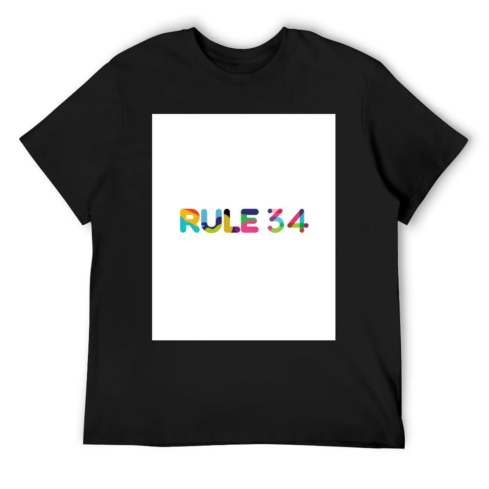 Rule 34 T-Shirt oversized t shirt Aesthetic clothing baggy shirts mens graphic t-shirts big and tall