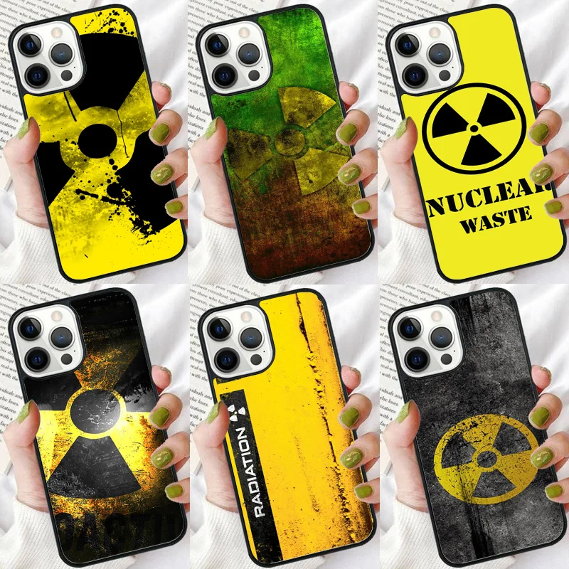 Nuclear Radiation Emblem Phone Case For iPhone 16 15 14 plus XR XS 11 12 13 Pro max Soft Bumper Shell Cover coque