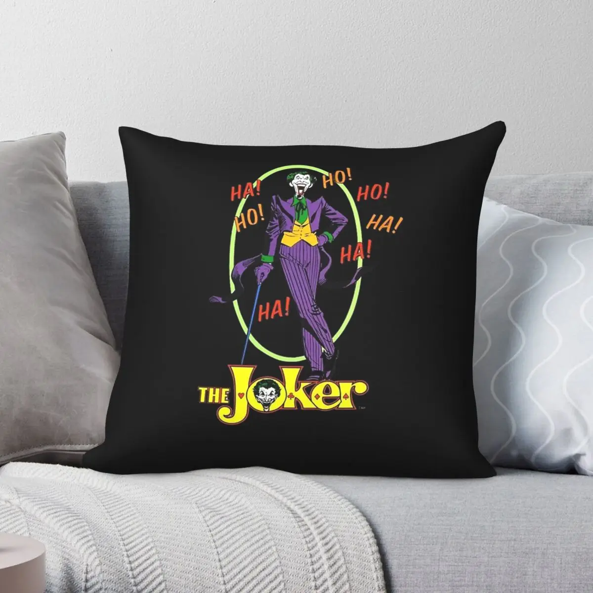 Joker Film Square Pillowcase Polyester Linen Velvet Pattern Zip Decorative Pillow Case Car Cushion Cover