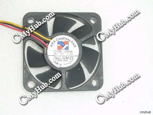 For ARX FD1250-A1033A DC12V 0.13A 5010 5CM 50mm 50x50x10mm 3pin 3Wire Cooling Fan FD1250-A1033A