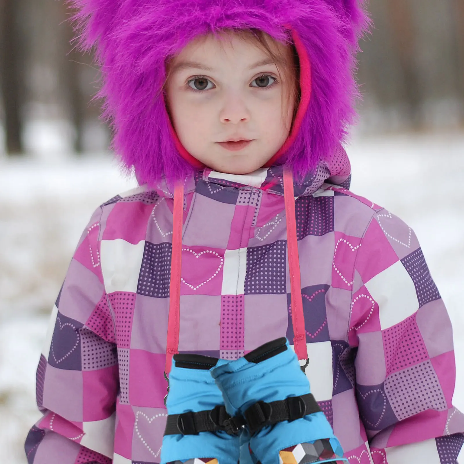 

2pcs Children'S Glove Rope Winter Mitten Strap Portable Nylon Anti-Lost Gloves Holder Reusable Clip For Toddler Skiing