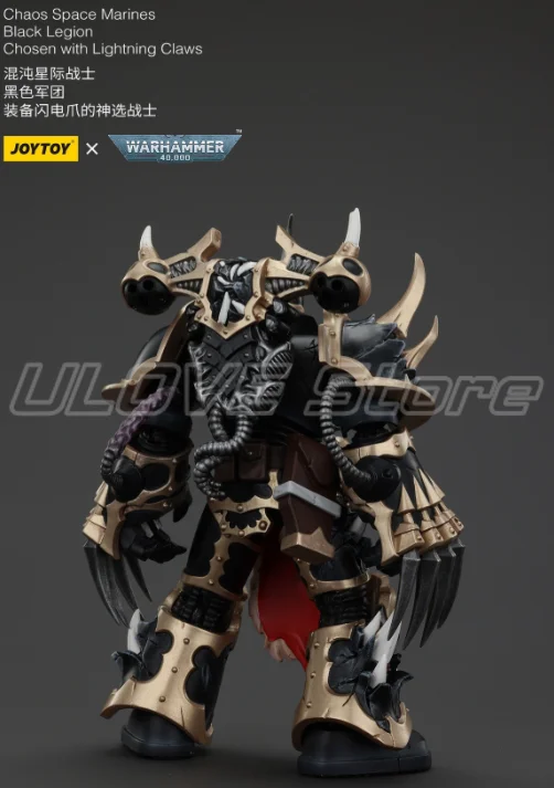 

В наличии Оригинальная фигурка JOYTOY 40K Chaos Space Marines Black Legion Chosen with Lightning Claws, масштаб 1/18, модель, игрушка, подарок