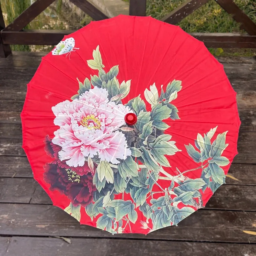 

Chinese Antique Style Oiled Paper Umbrella 70cm 10 Colors Kids Women Decorative Umbrella Bridesmaids Party Scenery
