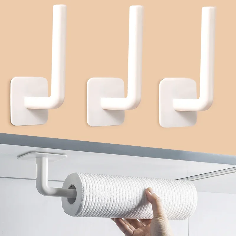 1PCS Kitchen Paper Roll Holder Towel Hanger Rack Bar Cabinet Rag Hanging Holder Shelf Toilet Paper Towel Holders for Kitchen