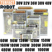 Switching 30V DC Power Supply SMPS 32V 36V 48V 60W 96W 128W 150W 240W 360W 480W 800W 110V AC 220V to 1A 2A 3A 5A 10A TERFACT