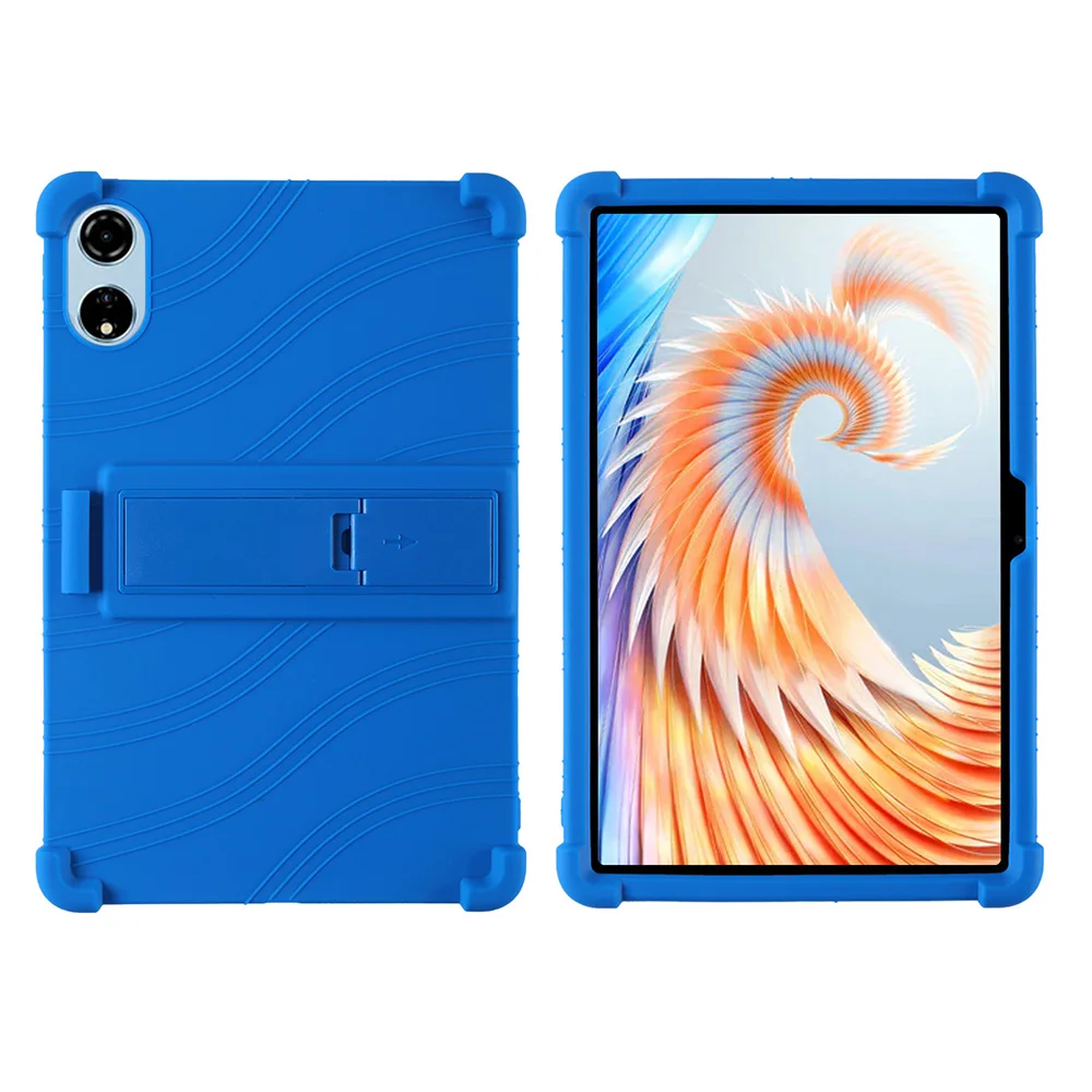 

For Blackview Mega 3 Case Adjustable Kickstand Silicone Tablet Protective Cover - Dark Blue