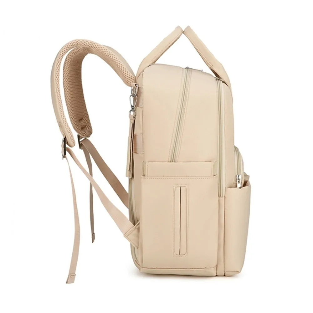 Simple Large Capacity Mommy Bag with Bottle Insulation Bag Waterproof Backpack Multifunctional Storage Bag Travel