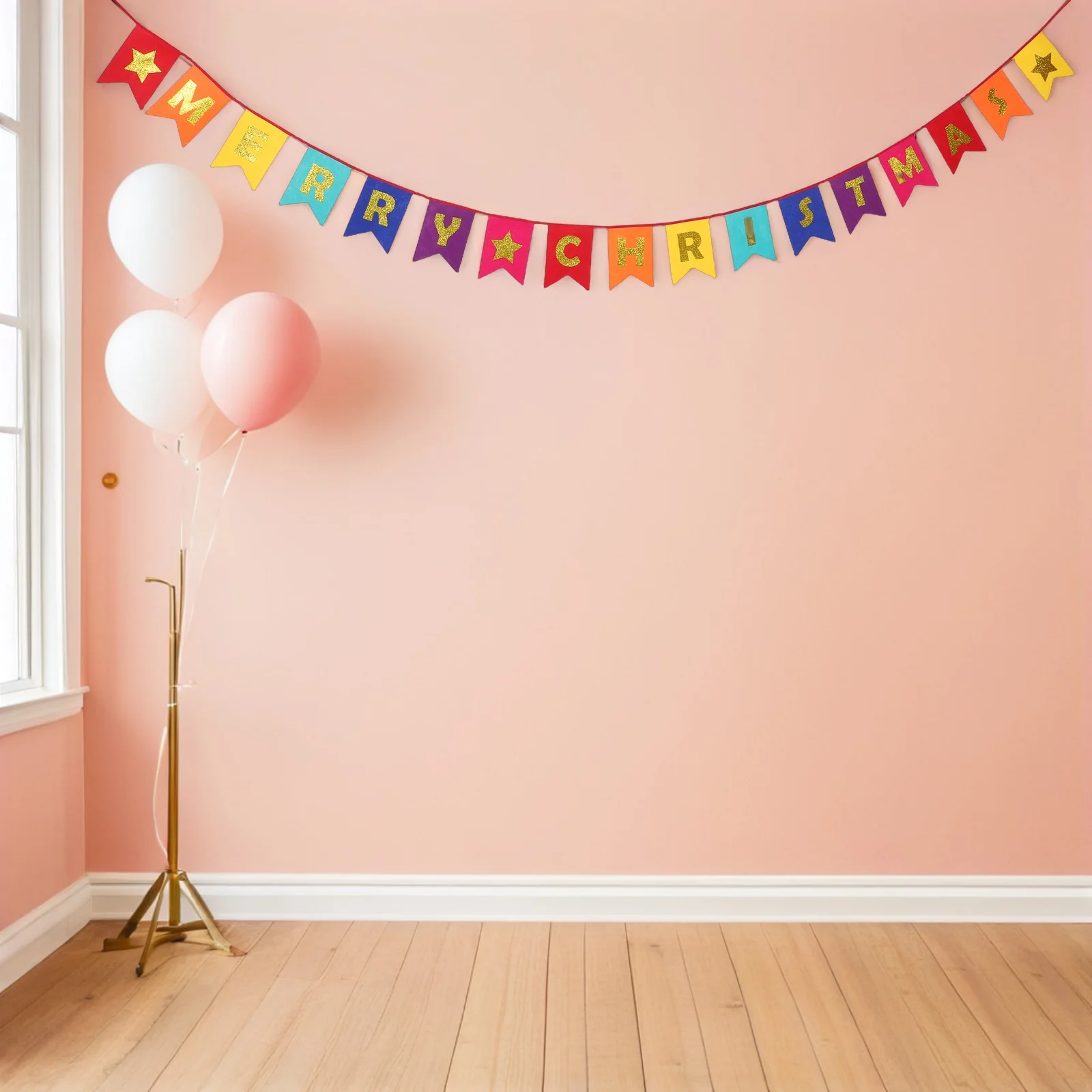 

Holiday Fabric Garland Pennant Banner Set Nonwoven Colorful Flags Swallowtail Style Christmas Decorations for Door Wall Garage