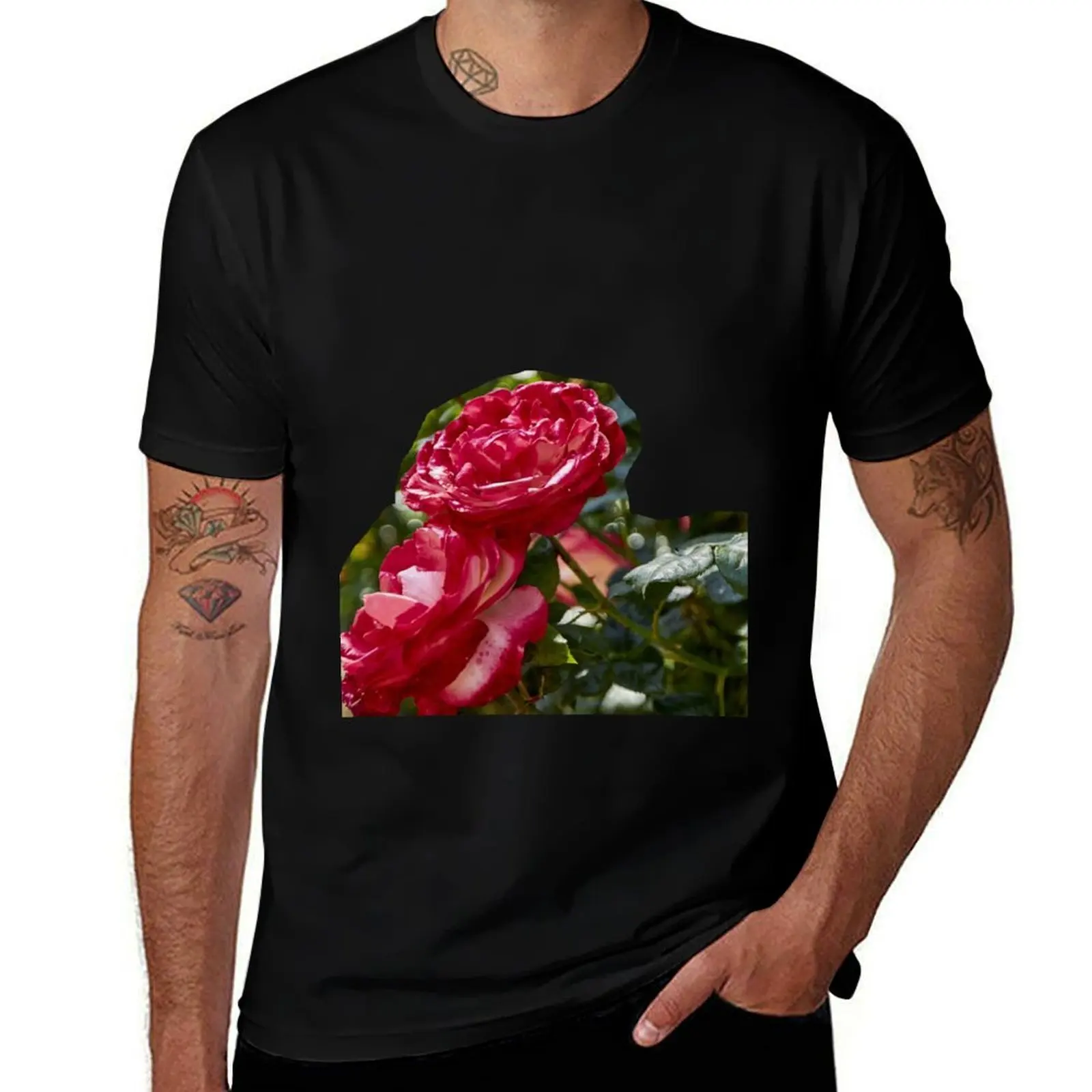 

Spring red Roses T-Shirt graphic t shirt vintage oversized t shirt anime stuff funny t shirts for men