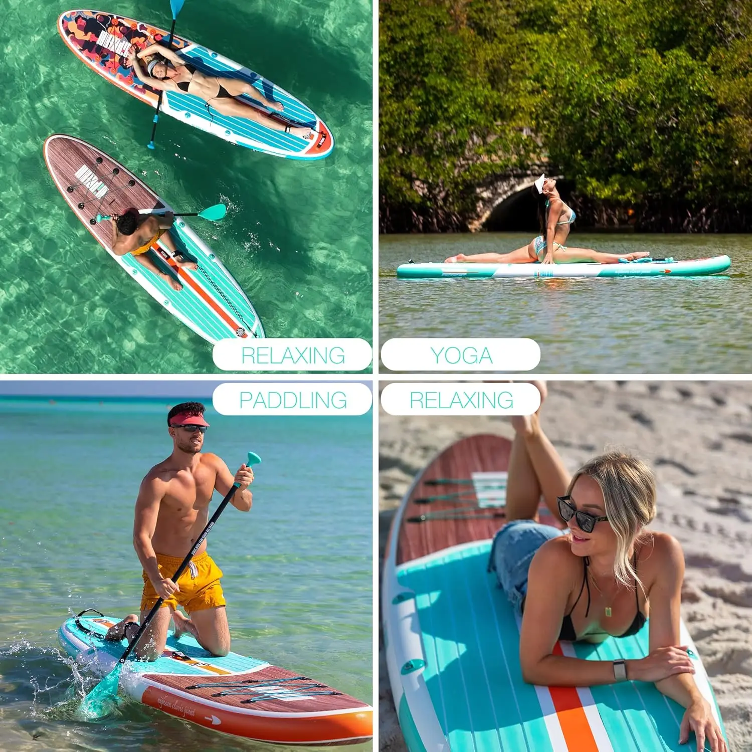 

Inflatable Stand Up Paddle Board with SUP Accessories, Anti-Slip EVA Deck, 10’6’’ Inflatable Paddle Boards for Adults