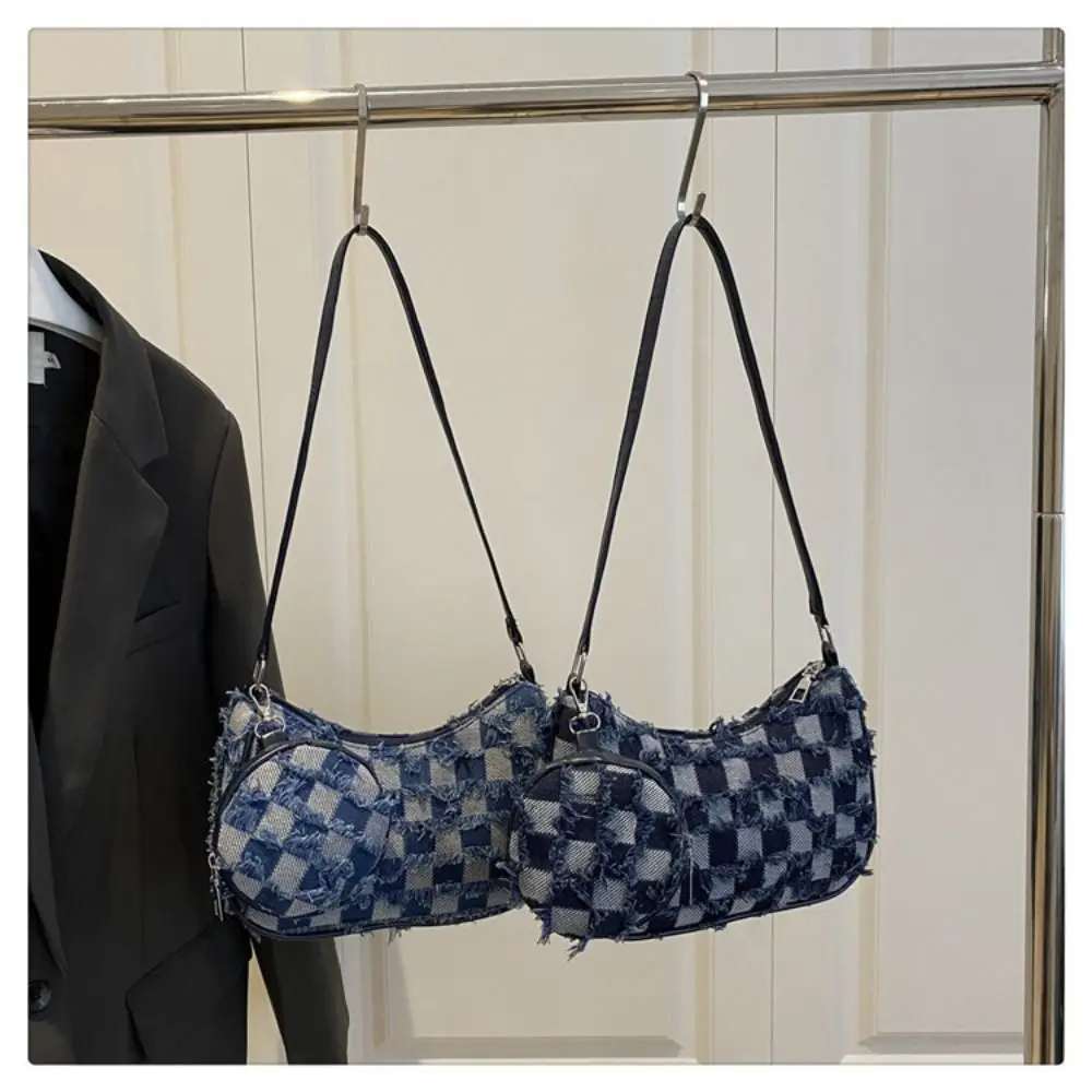 

Fashion New Design Denim Underarm Bag Vintage Star Single Shoulder Bag Tassels Korean Women's Handbag Lady