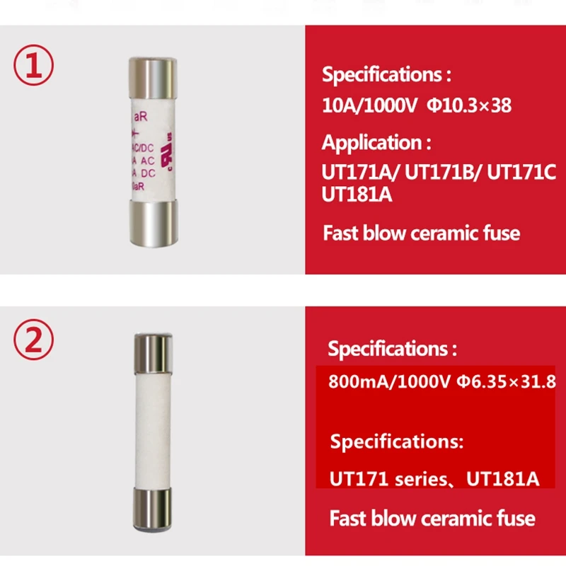 UNI-T Digital Multimeter Fast Fuse Porcelain Tube For Uni-t Multimeter UT181A UT171/UT61 Series