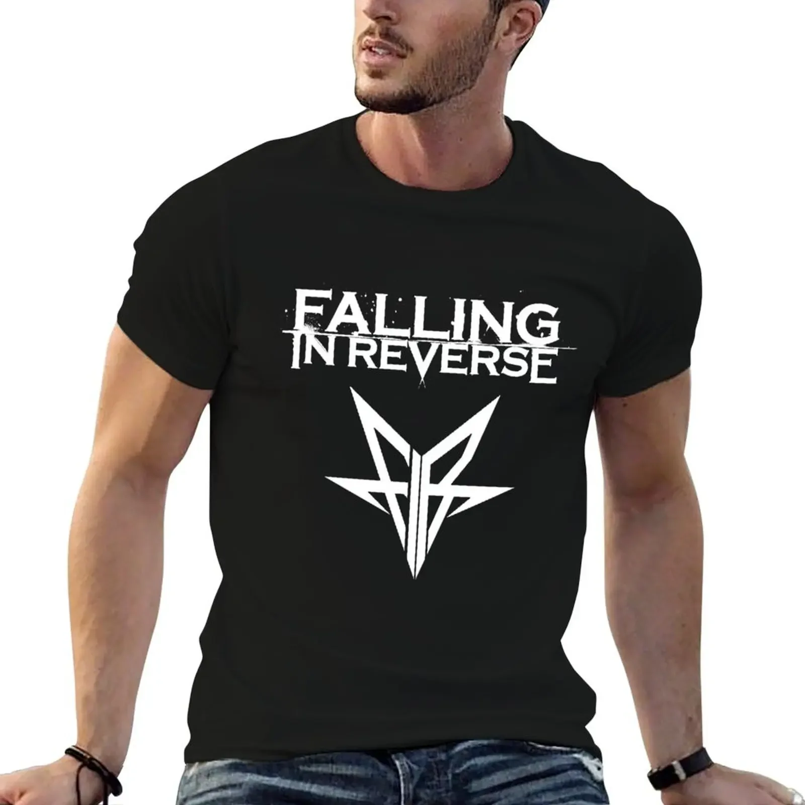 

Falling in reverse T-Shirt korean fashion plain slim fit t shirts for men