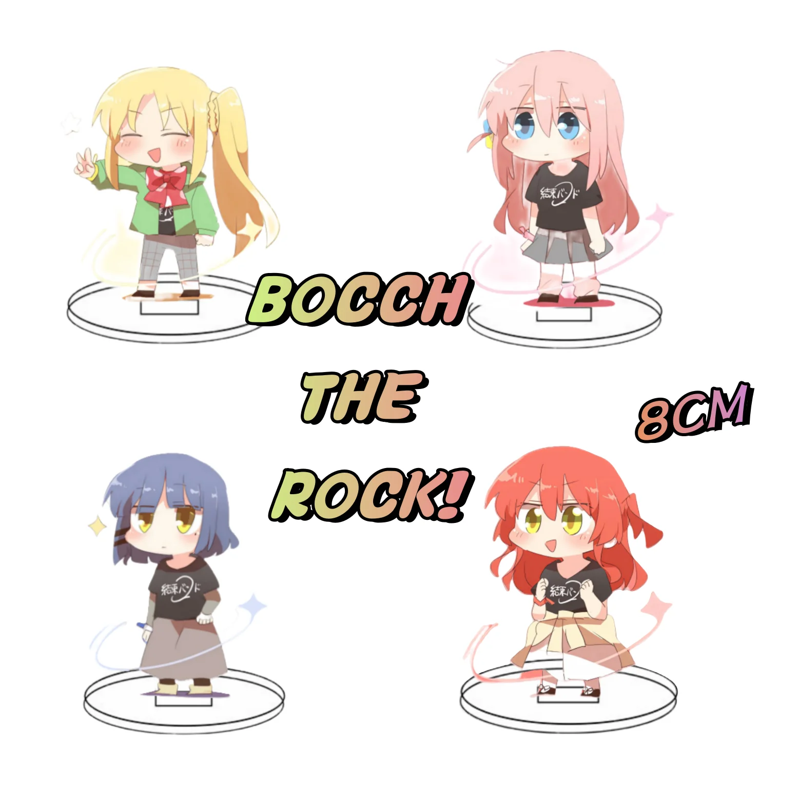 

8CM Anime BOCCHI THE ROCK! Figures Gotoh Hitori Kita Ikuyo Cosplay Cute Acrylic Stand Model Plate Desk Decor Standing Sign Toys