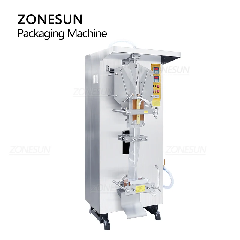 ZONESUN التلقائي الكيس كيس الماء النقي السائل أكياس عصير الحليب حزمة ملء وختم آلة للمشروبات