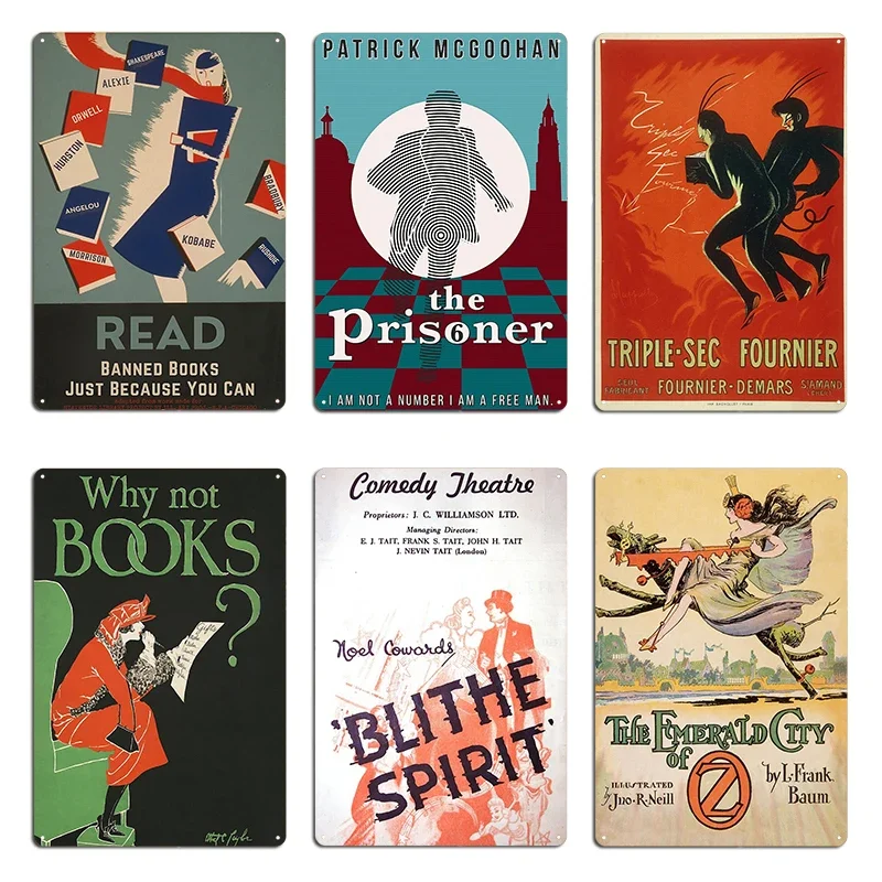 Read Banned Books The Prisoner Day 178 | 365 Day Creative Project Blithe Spirit Metal Wall Decor Party Vintage Tin Sign Poster