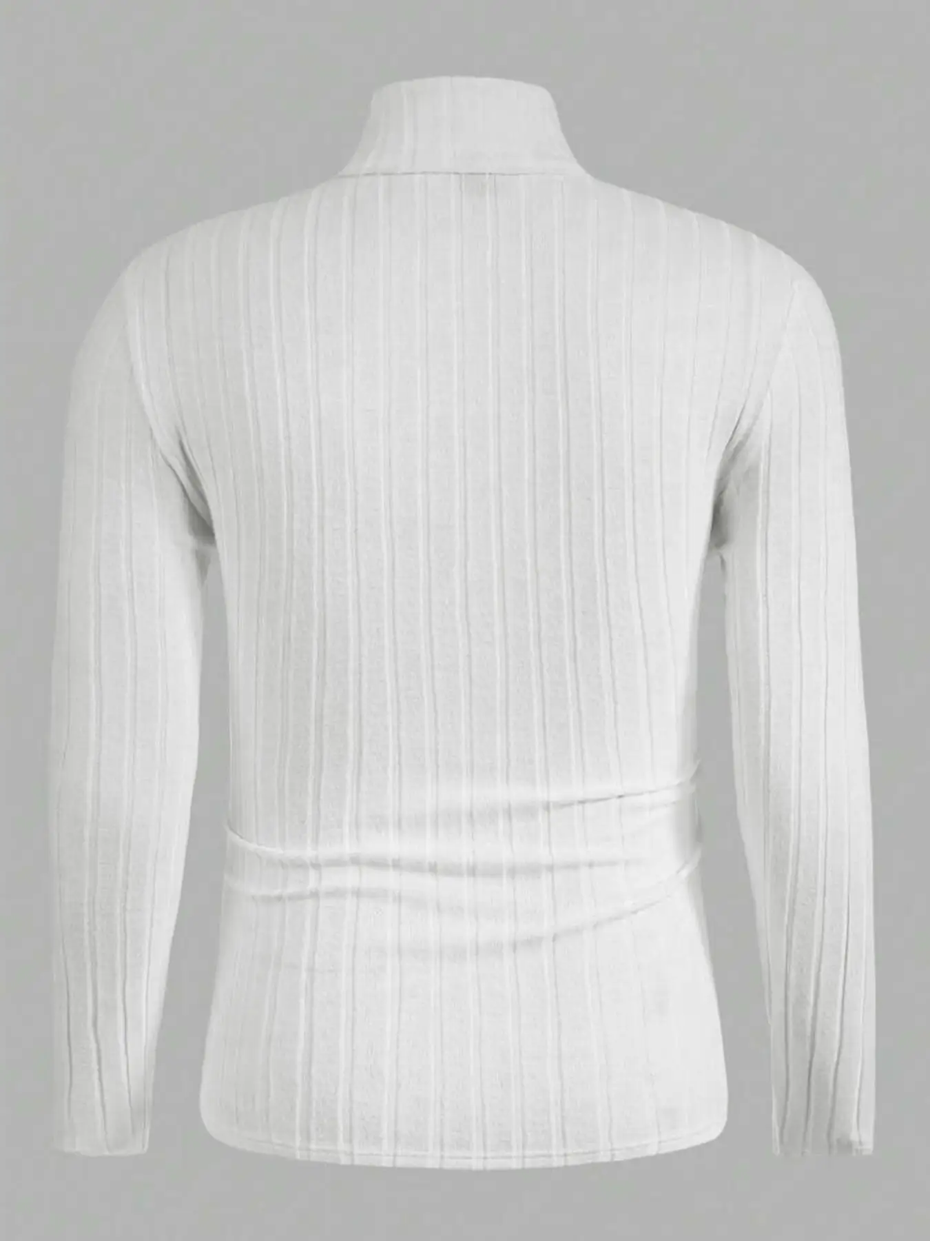 Herren Rollkragenpullover mit Langen Ärmeln, Vertikal Gestreift, Schlanke Passform, Gerippter Strickpullover, Lässiger Stretch-Unterzieher – Detail 26