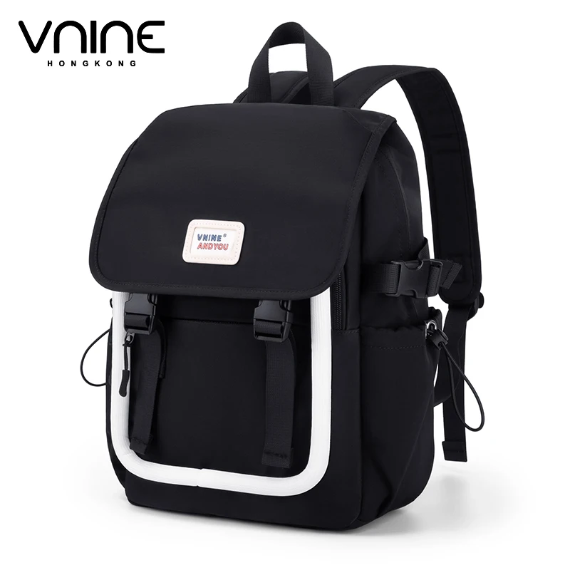 V.NINE Women Backpack Anti Theft Nylon Backpacks 15 Inch Laptop Compartment Outdoor Waterproof Back Pack Bag Black Ladies Bags